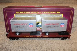 MTH 20-98107 Union Pacific Flatcar w/20&#39; Trailers - £34.10 GBP