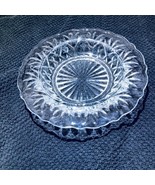 Clear Cut Glass Flared 7” Candy Trinket Dish With Fan Bottom Design Vintage - $16.37