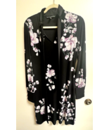 White House Black Market Women&#39;s Dress Size M Black w Purple Gray Floral... - $44.24 CAD
