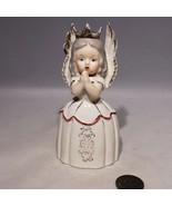 Vintage Japan Queen Angel Girl Praying Wearing Gold Tip Wings w/ Crown F... - $89.95