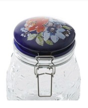 Pioneer Woman ~ MELODY Floral Embossed Clamp Jar w/Ceramic Lid  ~ 67 Ounce Jar - £23.91 GBP