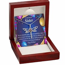 Express Your Love Gifts to My Sister Dearest Happy Birthday Dragonfly Necklace M - £35.04 GBP