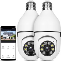 Light Bulb Camera Security Camera 2packs 1080P Wireless WiFi Outdoor Hom... - £41.84 GBP