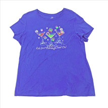 Get Your Holiday Cheer On Womens Blue T Shirt 2XL - $11.87
