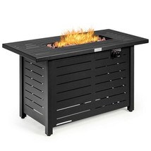 60,000 BTU Brown Rectangular Portable LP Gas Propane Fire Pit Table - $565.49