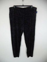 Black Basic Editions Velour Pant. Plus. 3X. 80% Cotton/ 20% Polyester. Relaxed. - £17.01 GBP