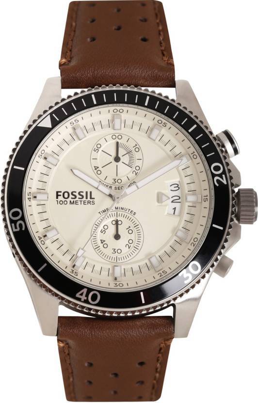 FOSSIL CH2943 WAKEFIELD WHITE DIAL BROWN LEATHER MEN'S WATCH - $191.17