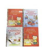 Little Golden Books Vtg Lot 4 Richard Scarry Words ABCs Fire Fighters - £6.96 GBP