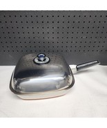 RARE Revere Ware NEPTUNE 10.5&quot; Square Chicken Frying Pan Copper w Dome L... - £119.95 GBP