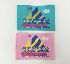 2 Vintage 1977 Sanrio Cotton Flower Tiny Chum Sailboat Boat Sewing Patch / Label - £22.54 GBP