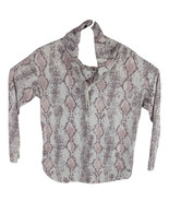 Snakeskin Cowl Neck Sweatshirt Womens Small Calvin Klein Pullover White ... - $34.65