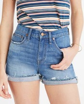 MADEWELL Womens Shorts The SLIM BOYJEAN Denim Cutoff Jeans Medium Wash S... - $15.35