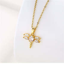 Crystal &amp; 18K Gold-Plated Dragonfly Pendant Necklace - £11.15 GBP