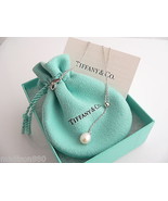 Tiffany &amp; Co 18K Gold Pearl Dangle Dangling Necklace Pendant Chain Gift ... - £959.95 GBP