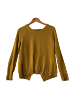 MADEWELL Womens Sweater Yellow PROVINCE Cross-Back Pullover Long Sleeve ... - $14.39