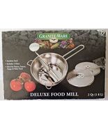 NEW Granite Ware Stainless Steel Deluxe FOOD MILL Masher Ricer Jelly 2-Q... - $39.00