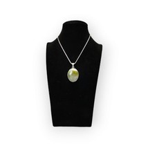 Sterling Silver Lemon Quartz Cabochon 1.25&quot; Pendant 925 Necklace 18&quot; Sna... - £22.07 GBP