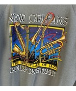 Vintage New Orleans Sweatshirt Crewneck Bourbon Street Jazz Medium USA 8... - $29.99