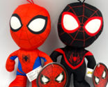 Set of 2 Marvel Spider Man Plush Toys 8 inch each Spider-Man &amp; Miles Mor... - $19.59