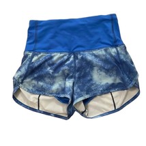 Lululemon Blue Speed Up Athletic Shorts Women&#39;s Size 2 Tie Dye Pockets - £28.41 GBP