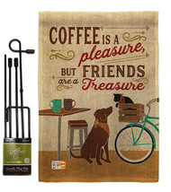 Coffee and Friends Burlap - Impressions Decorative Metal Garden Pole Flag Set GS - £26.60 GBP