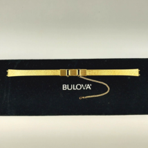 Vintage Bulova Womens 6.25&quot; Gold Electroplate 2 Piece Watch Band Strap Size 9mm - £22.08 GBP
