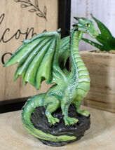Small Green Whimsical Dragon On Volcanic Rock Statue 4&quot;Tall Prehistoric ... - €16,41 EUR