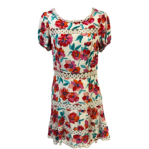 B. Darlin Womens A Line Dress Multicolor Floral Mini Short Sleeve Bishop 9/10 - £21.07 GBP