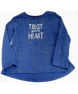Girls Jumping Beans Long Sleeved Top Navy w Silver Sparkles &quot;Trust Your ... - £3.69 GBP