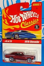 Hot Wheels Classics 2005 Series 1 #8 1970 Chevelle Red w/ GY5SPs - £7.84 GBP