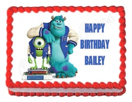 Monsters Inc. Monsters University edible cake image decoration party cake topper - £8.11 GBP