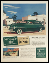 1941 DeSoto De Luxe 2-Door Sedan Vintage Print Ad - $269.89 MXN