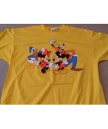 Mickey Mouse &amp; Gang on a new Yellow Extra Large (XL) tee shirt  - $418.80 MXN