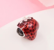 2024 New Authentic S925 Strawberry Fruit Charm for Pandora Bracelet  - £9.44 GBP
