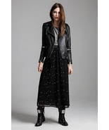 $219 SUPERTRASH Salvador BLACK Maxi Skirt ELASTIC Waistband SILVER Stars... - $1,895.78 MXN