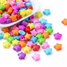 50 Star Beads Jewelry Supplies Assorted Lot Rainbo Celestial Night Sky BULK 12mm - £4.35 GBP