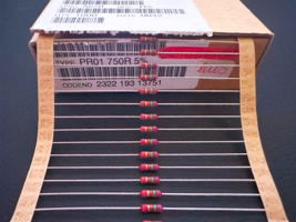 50Pcs PR01 750R 5% BC Components Power Metal Film Leaded Resistor 750Ohm 1W - $92.16 MXN