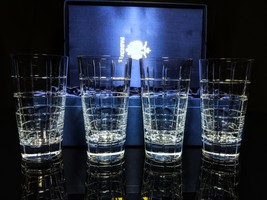 Faberge Metropolitan Clear Crystal 6&quot; Tall Glasses set of 4 - $850.00