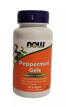 NOW Foods Peppermint Gels 90 Softgels Digestive Ginger Fennel Oils Exp 0... - £10.08 GBP