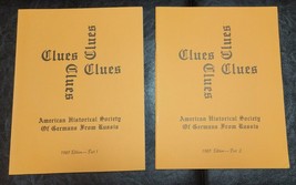 Genealogy AHSGR 1985 Edition 1 &amp; 2 CLUES American Historical Germans Fro... - £6.21 GBP