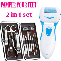 Pro Pedicure Pedi Kit Electronic Foot File Hard Dead Skin Care Callus Remover - £36.76 GBP