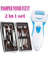 Pro Pedicure Pedi Kit Electronic Foot File Hard Dead Skin Care Callus Re... - $29.99