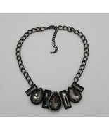 Women’s Black Rhinestone Statement Necklace Costume Jewelry Fashion - £18.90 GBP