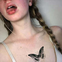 4PCS Black 3D Butterfly Temporary Tattoo Stickers for Women Arm Body Art Sexy Fa - £1.55 GBP