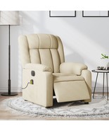 vidaXL Electric Massage Recliner Chair Cream Fabric - $432.44