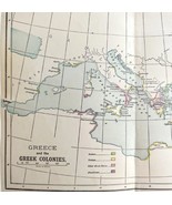 Greece And The Greek Colonies Map Print 1893 Victorian Mythology Antique... - $34.03 CAD