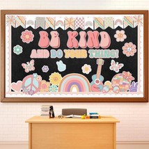 Boho Classroom Bulletin Board Decoration Groovy Be Kind and Do Your Colo... - $28.20