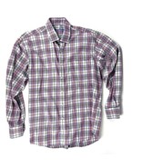Alan Flusser Men&#39;s Dress Shirt Purple Plaid Cotton Button-Front Long-Sle... - $463.54 MXN