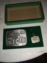 1975 John Deere 8630 Generation II Series  Brass BELT BUCKLE &amp; Key Fob w... - £18.47 GBP