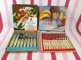 1950&#39;s Stainless 20pc &quot;Little&quot; Fork &amp; Knife Snack &amp; Hors d&#39;oeuvre Sets w/ Boxes! - £19.18 GBP